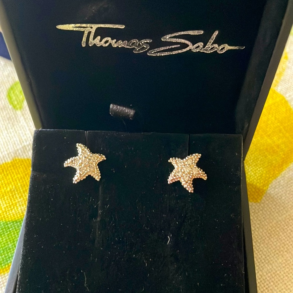 Thomas Sabo Stirling silver and zirconia stone starfish earrings
